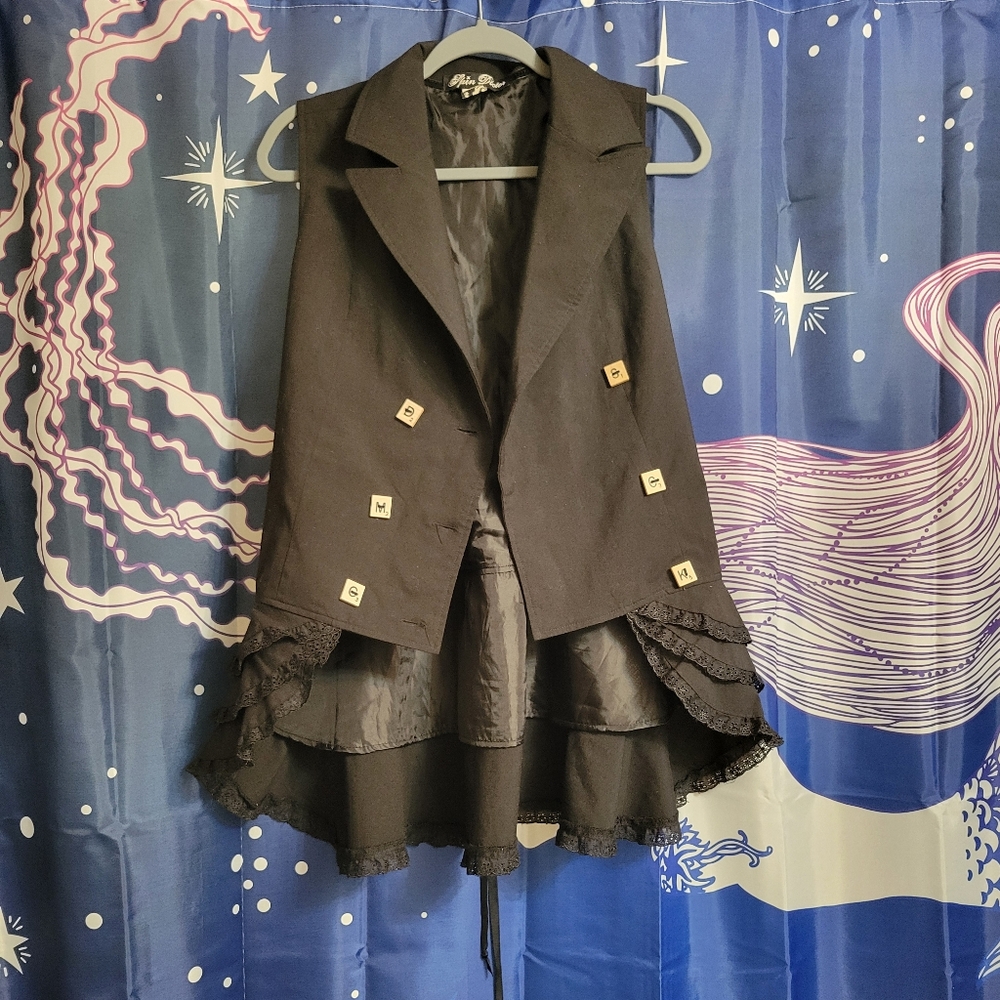 Goth HotTopic Pirate Princess Punk Vest, RARE, Altered